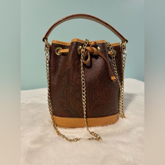 ETRO Mini bucket crossbody/top handle. Authentic and pre-owned. Great condition.